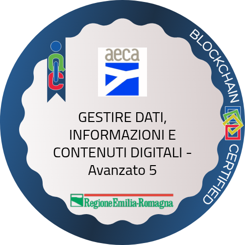 GESTIRE DATI, INFORMAZIONI E CONTENUTI DIGITALI - Avanzato 5